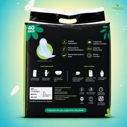 Relaxtime Cottony Soft XXL Sanitary Pads – 320mm, 40 Pads